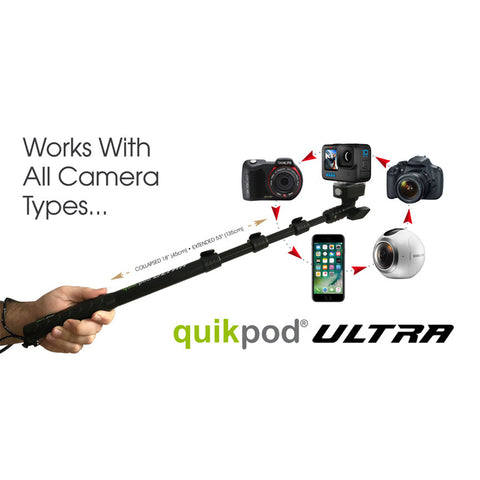Quik Pod ULTRA - Longest Pole! Saltwater Proof Diving Selfie Stick